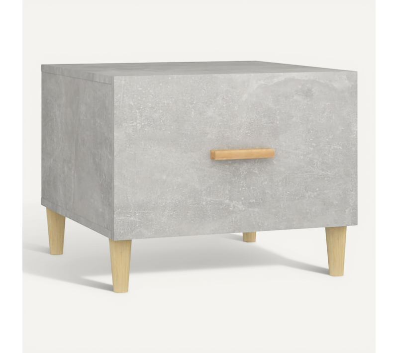 Table Basse Gris Béton 50x50x40 Cm Bois Contreplaqué
