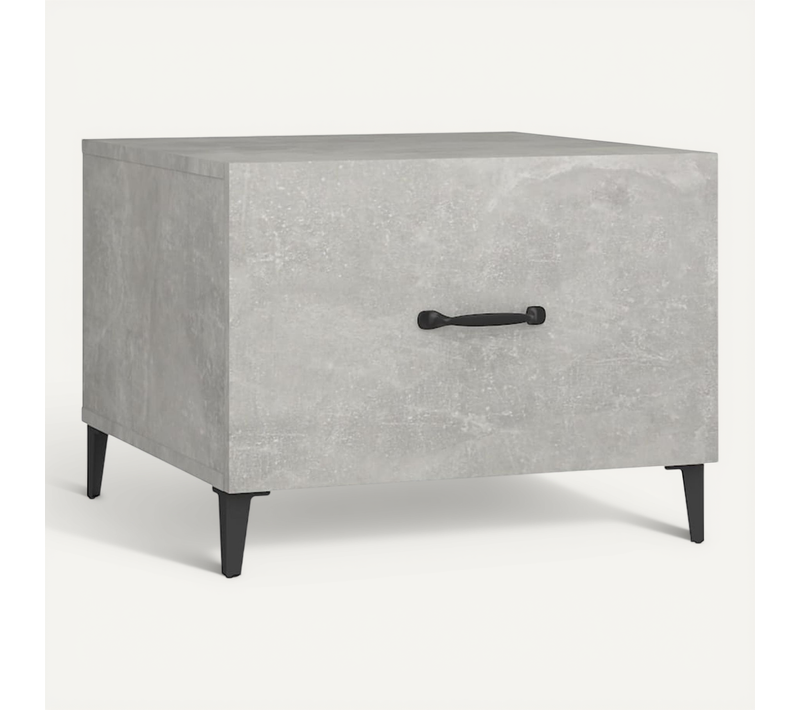 Table Basse Avec Pieds En Métal Gris Béton 50x50x40 Cm