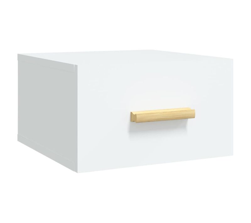 Table De Chevet Murale Blanc 35x35x20 Cm