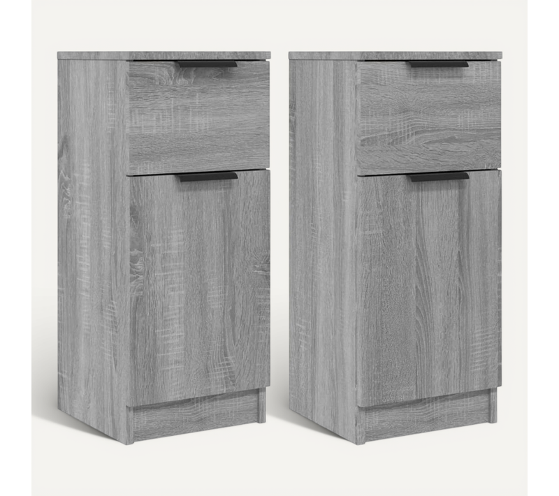 Buffets 2 Pièces Sonoma Gris 30x30x70 Cm Bois Contreplaqué