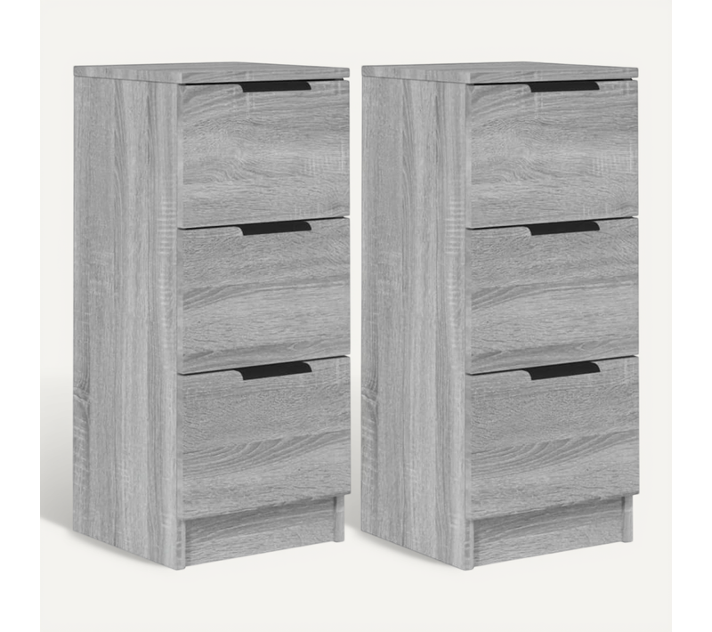 Buffets 2 Pièces Sonoma Gris 30x30x70 Cm Bois Contreplaqué
