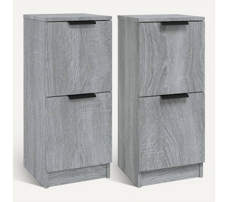 Buffets 2 Pièces Sonoma Gris 30x30x70 Cm Bois Contreplaqué