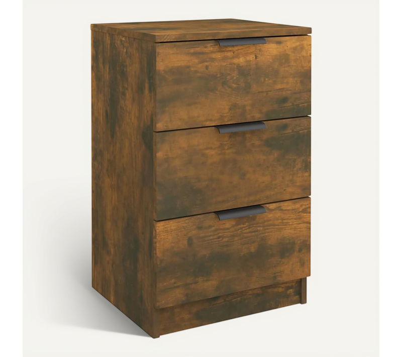 Table De Chevet Chêne Fumé 40x36x65 Cm