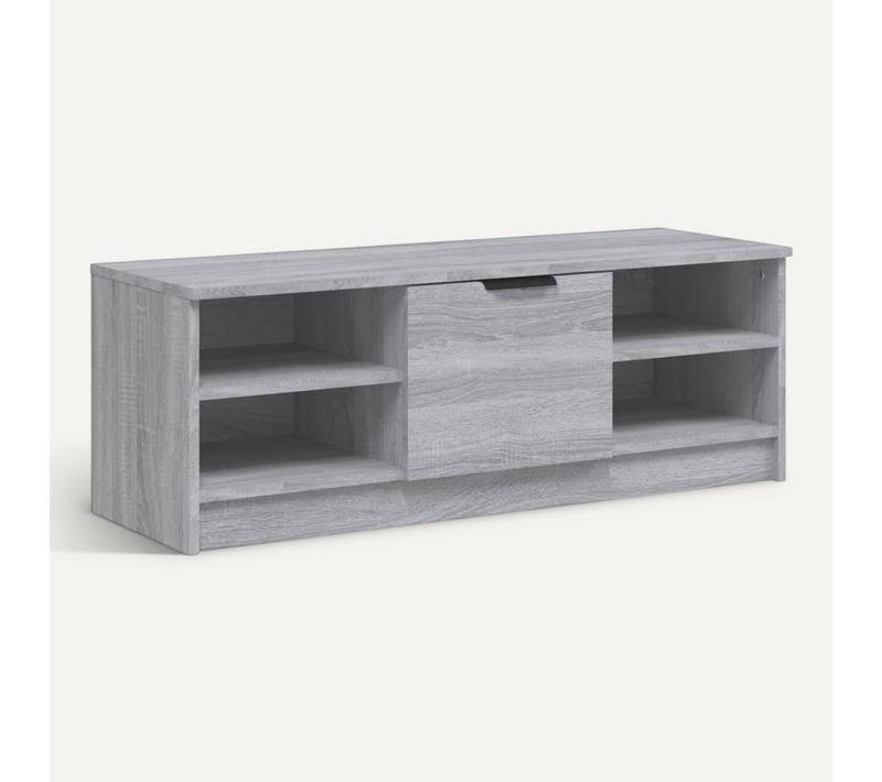 Meuble TV Sonoma Gris 102x35,5x36,5 Cm Bois Contreplaqué
