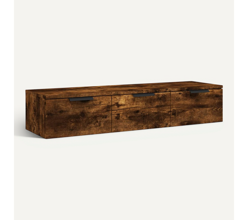 Armoire Murale Chêne Fumé 102x30x20 Cm Bois Contreplaqué