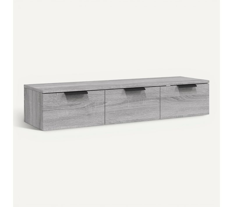 Armoire Murale Sonoma Gris 102x30x20 Cm Bois Contreplaqué