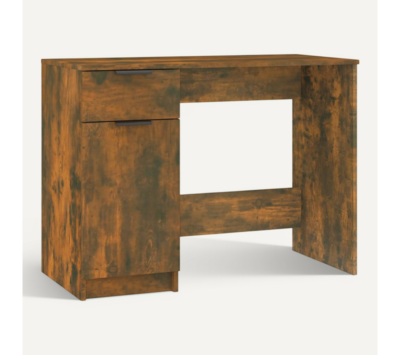 Bureau Chêne Fumé 100x50x75 Cm Bois Contreplaqué