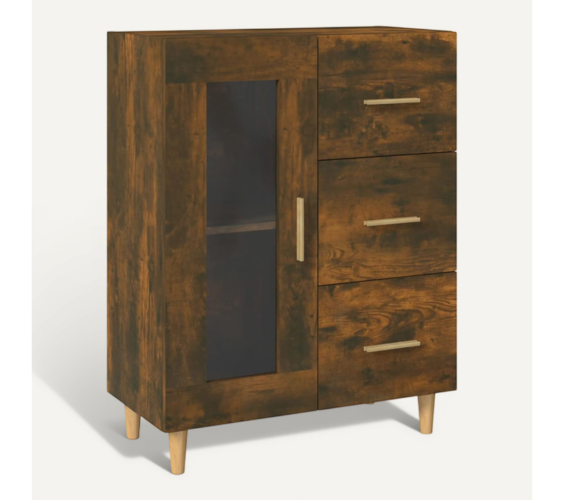 Buffet Chêne Fumé 69,5x34x90 Cm Bois Contreplaqué