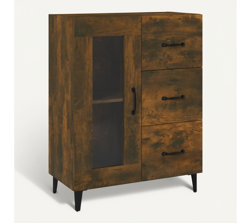 Buffet Chêne Fumé 69,5x34x90 Cm Bois Contreplaqué