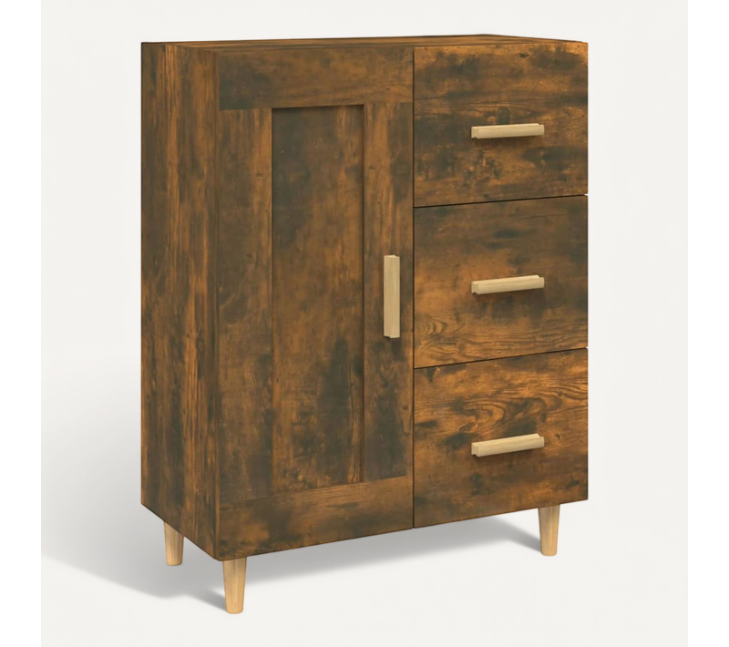 Buffet Chêne Fumé 69,5x34x90 Cm Bois Contreplaqué