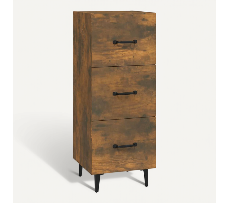 Buffet Chêne Fumé 34,5x34x90 Cm Bois Contreplaqué
