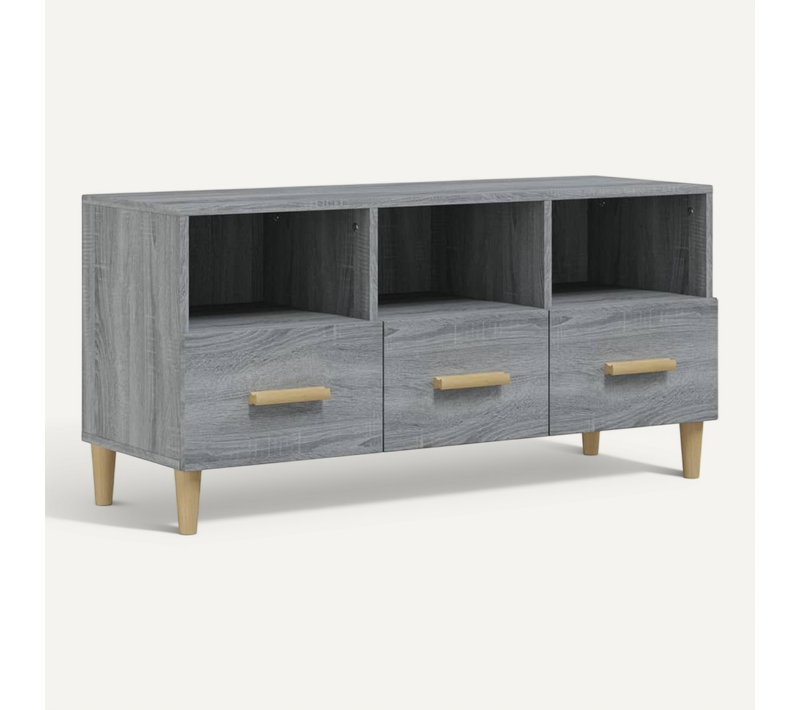 Meuble TV Sonoma Gris 102x36x50 Cm Bois Contreplaqué