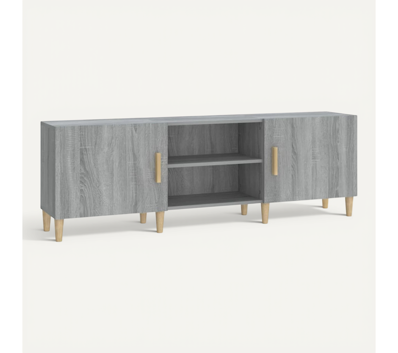 Meuble TV Sonoma Gris 150x30x50 Cm Bois Contreplaqué