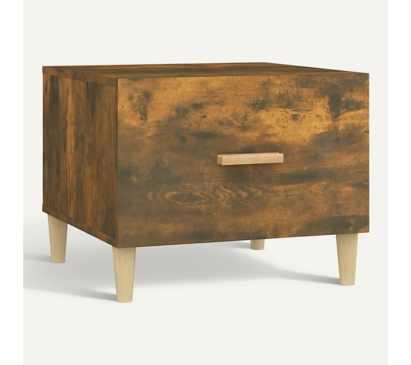 Table Basse Chêne Fumé 50x50x40 Cm Bois Contreplaqué