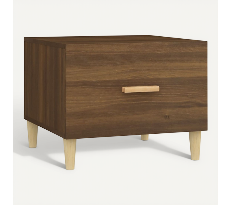 Table Basse Chêne Marron 50x50x40 Cm Bois Contreplaqué