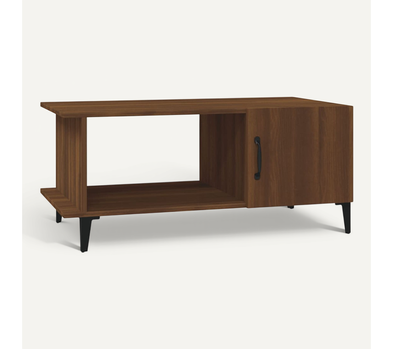 Table Basse Chêne Marron 90x50x40 Cm Bois Contreplaqué