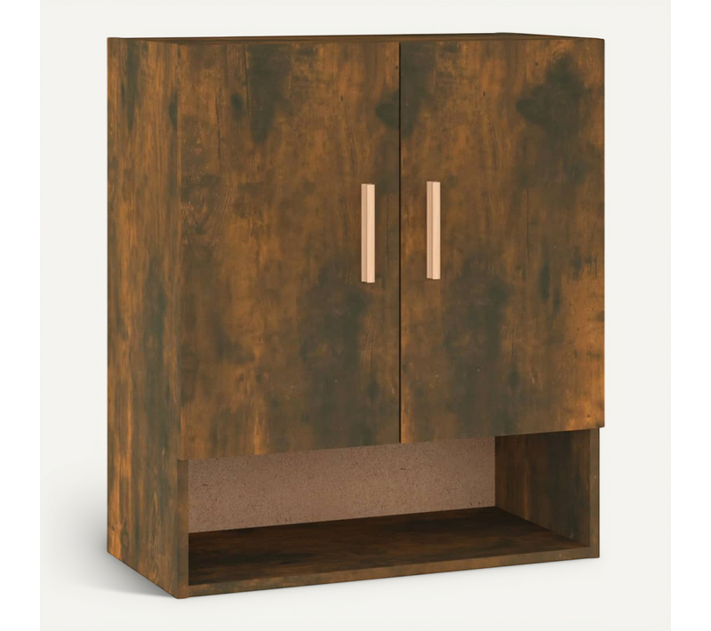 Armoire Murale Chêne Fumé 60x31x70 Cm Bois Contreplaqué