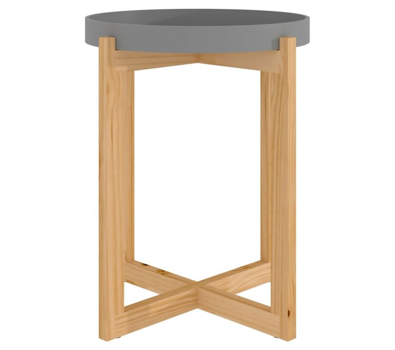 Table Basse Gris 41x41x48,5 Cm Bois Contreplaqué Et Pin Massif