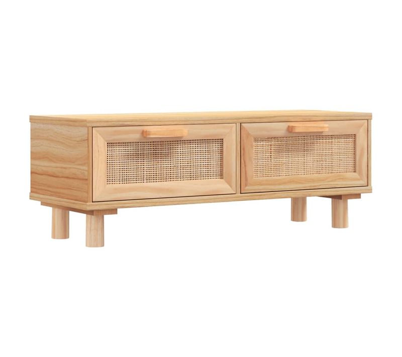 Table Basse Marron 80x40x30 Cm Bois Contreplaqué Et Pin Massif