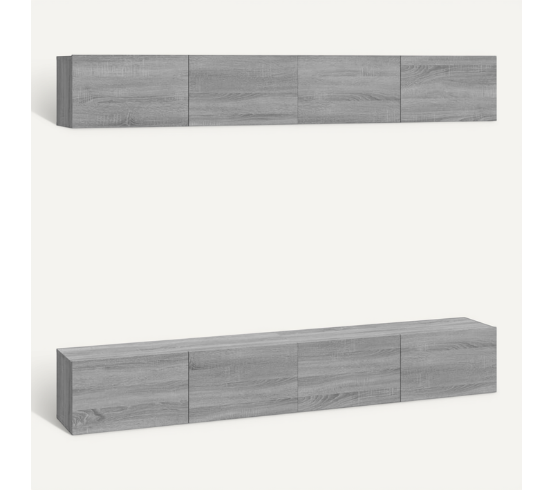 Meubles TV Muraux 4 Pièces Sonoma Gris 100x30x30 Cm