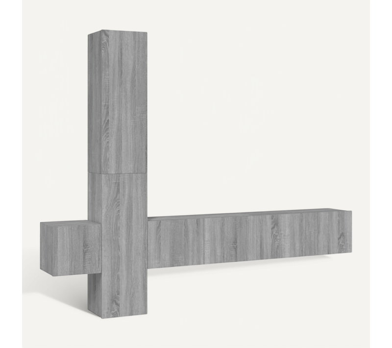Ensemble De Meubles TV 5 Pièces Sonoma Gris Bois Contreplaqué