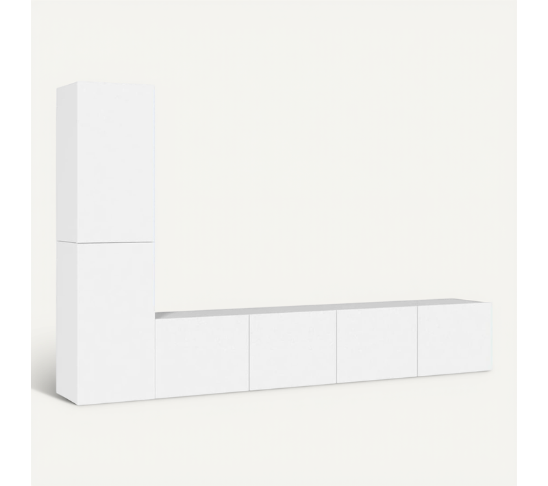 Ensemble De Meubles TV 4 PCs Blanc Bois D'ingénierie