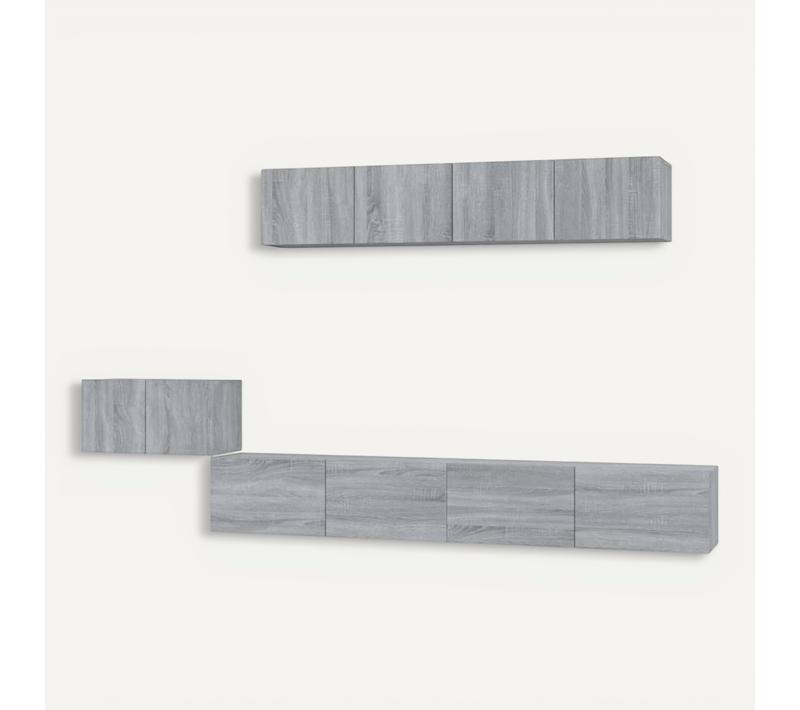 Ensemble De Meubles TV 5 PCs Sonoma Gris Bois D'ingénierie