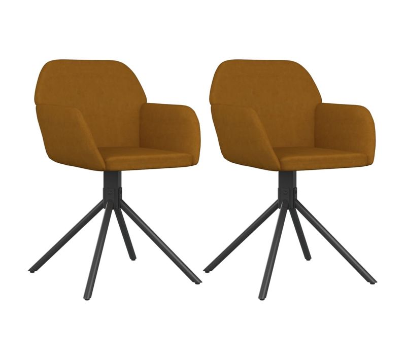 Chaises Pivotantes À Manger Lot De 2 Marron Velours