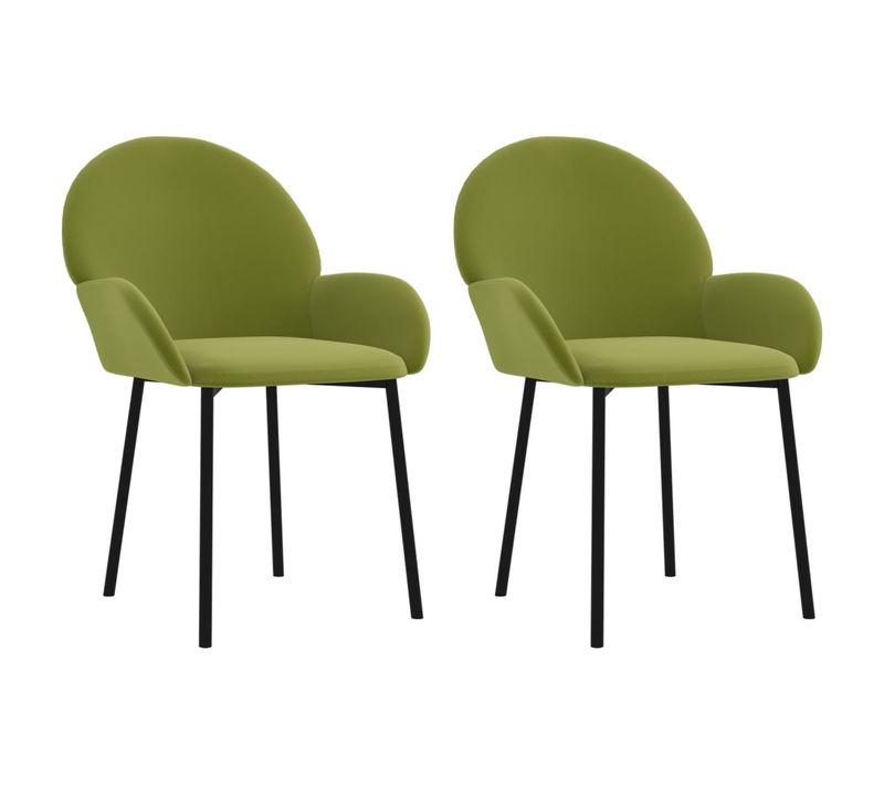 Chaises À Manger Lot De 2 Vert Clair Velours