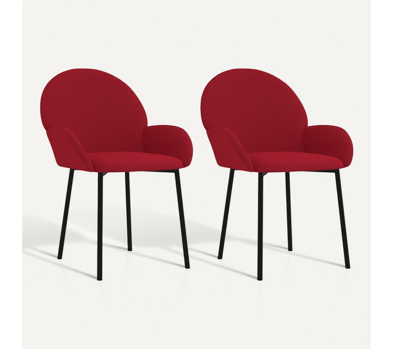 Chaises À Manger Lot De 2 Rouge Bordeaux Velours