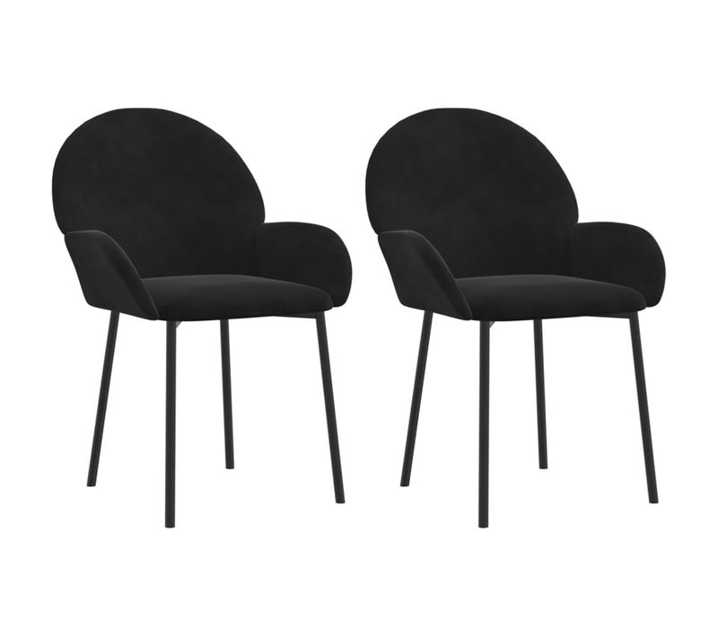 Chaises à Manger Lot De 2 Noir Velours