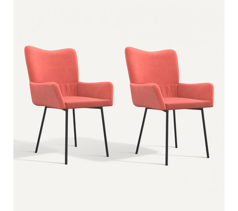 Chaises À Manger Lot De 2 Rose Velours