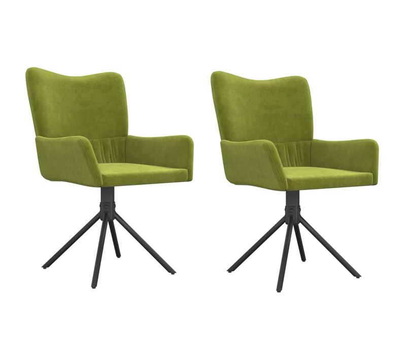 Chaises Pivotantes À Manger Lot De 2 Vert Clair Velours