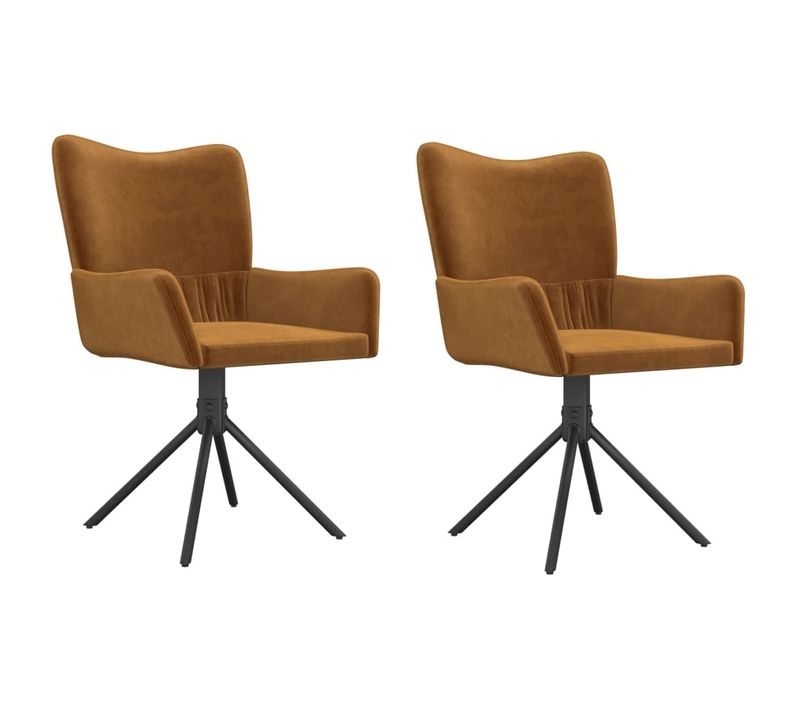 Chaises Pivotantes À Manger Lot De 2 Marron Velours