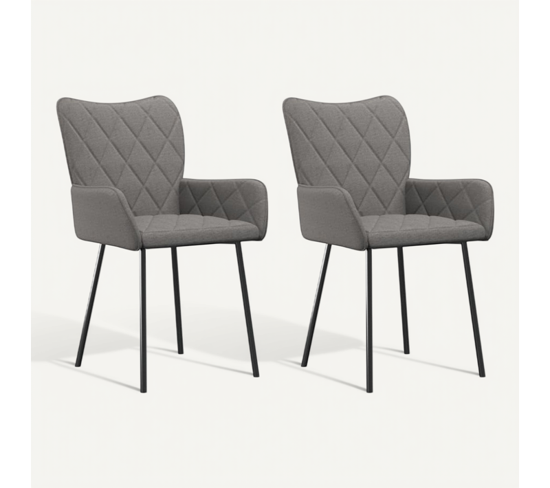 Chaises À Manger Lot De 2 Gris Clair Tissu