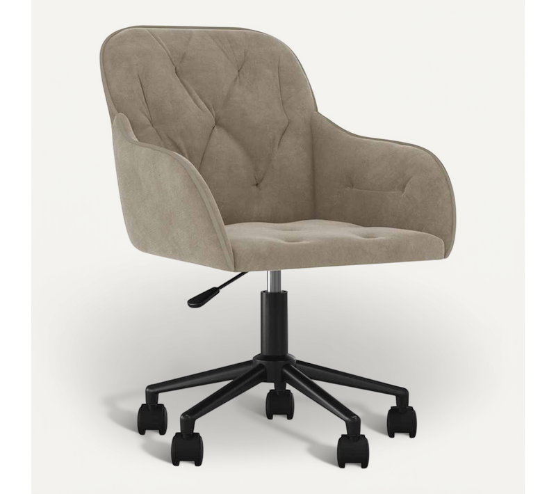 Chaise Pivotante De Bureau Gris Clair Velours