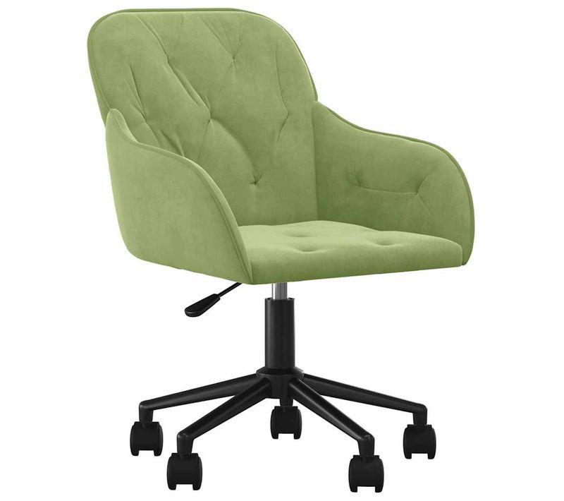 Chaise Pivotante De Bureau Vert Clair Velours