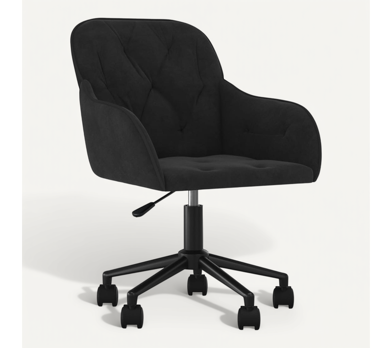 Chaise Pivotante De Bureau Noir Velours