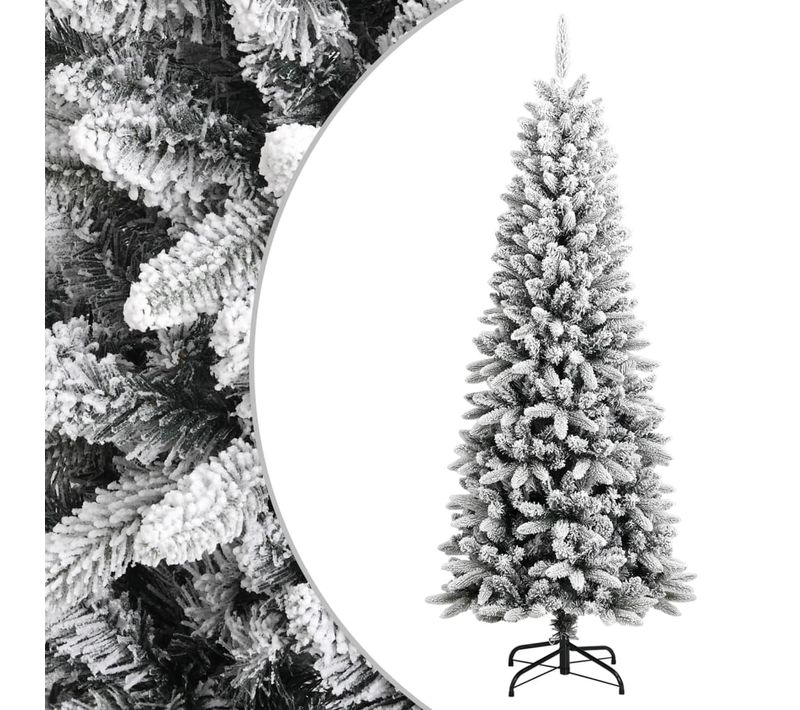 Sapin De Noël Artificiel Avec Neige Floquée 180 Cm Pvc Et Pe