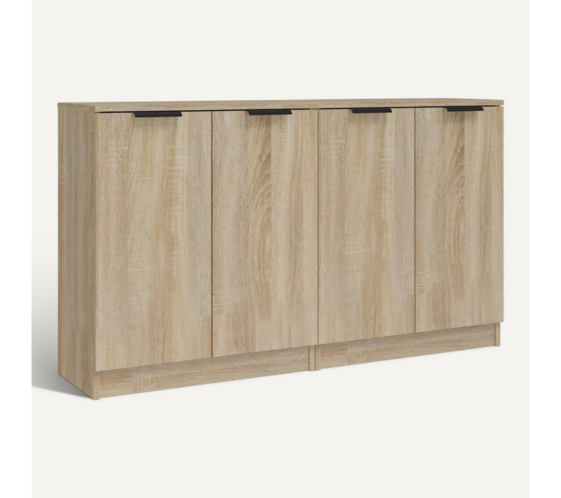 Buffets 2 Pièces Chêne Sonoma 60x30x70 Cm Bois Contreplaqué