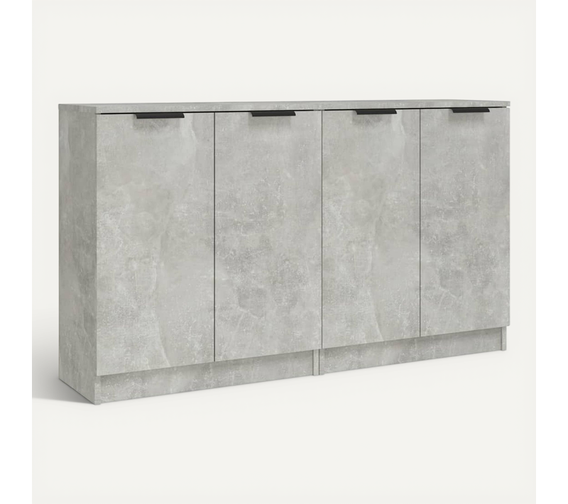 Buffets 2 Pièces Gris Béton 60x30x70 Cm Bois Contreplaqué
