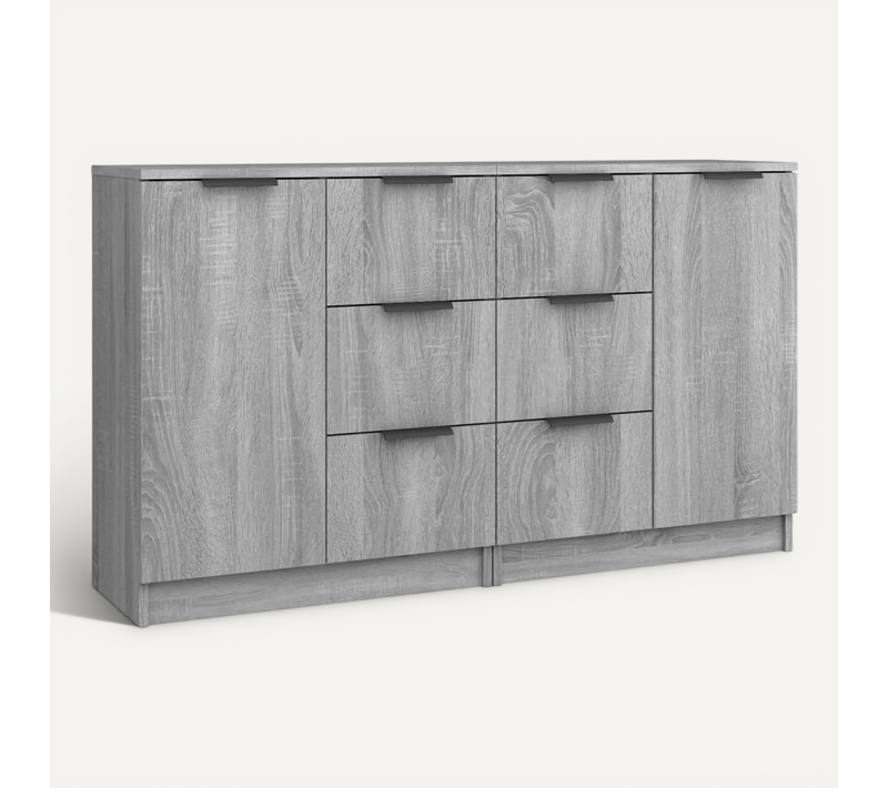 Buffets 2 Pièces Sonoma Gris 60x30x70 Cm Bois Contreplaqué