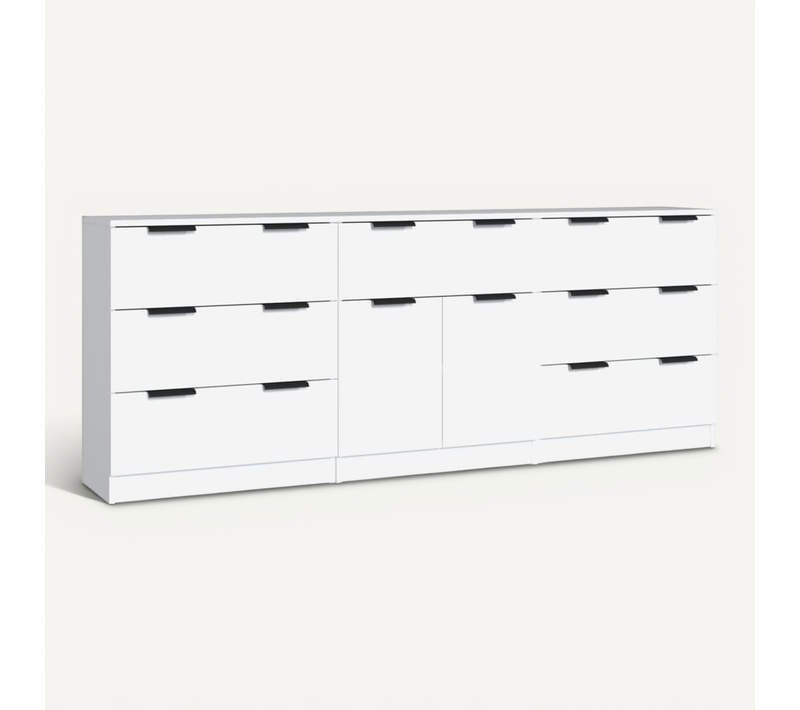 Buffets 3 Pièces Blanc Bois Contreplaqué