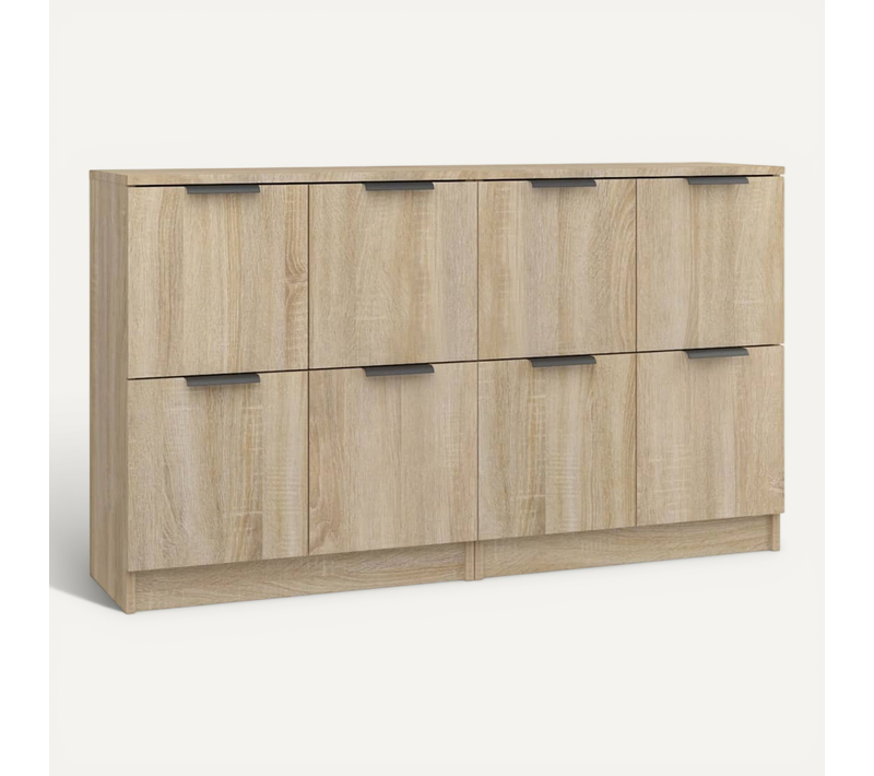 Buffets 2 Pièces Chêne Sonoma 60x30x70 Cm Bois Contreplaqué