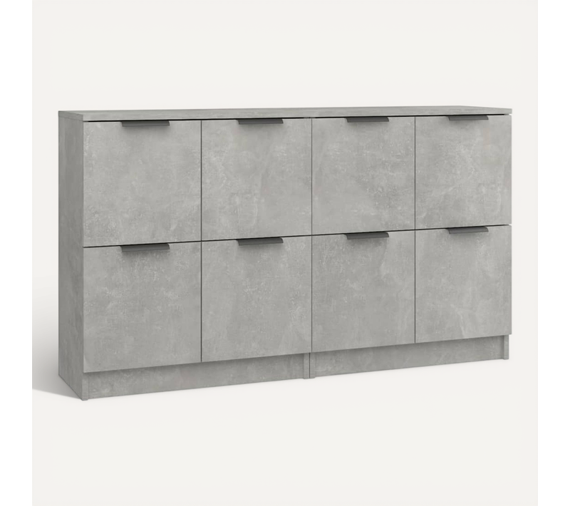 Buffets 2 Pièces Gris Béton 60x30x70 Cm Bois Contreplaqué