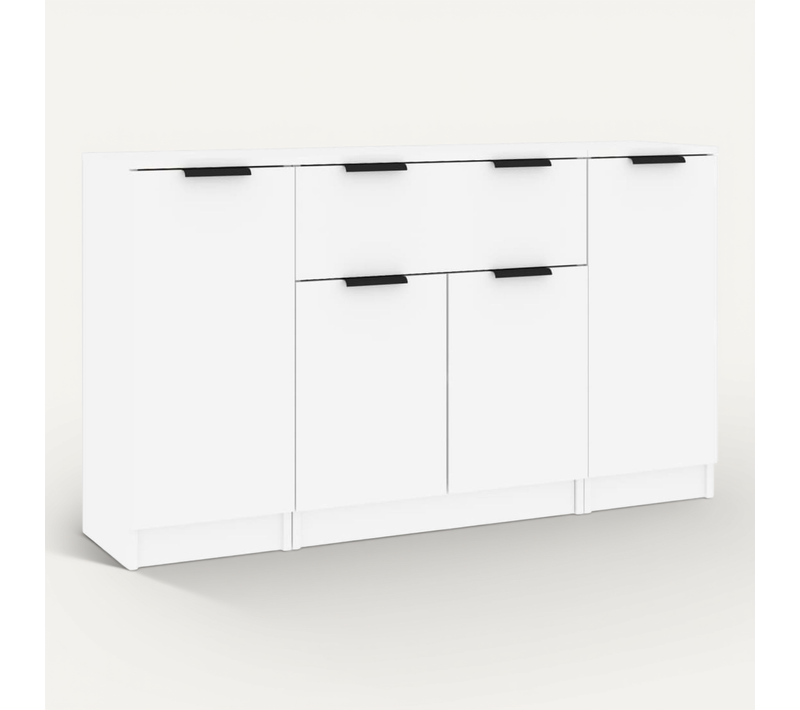 Buffets 3 Pièces Blanc Bois Contreplaqué