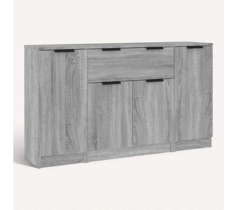 Buffets 3 Pièces Sonoma Gris Bois Contreplaqué
