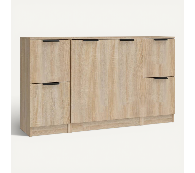 Buffets 3 Pièces Chêne Sonoma Bois Contreplaqué