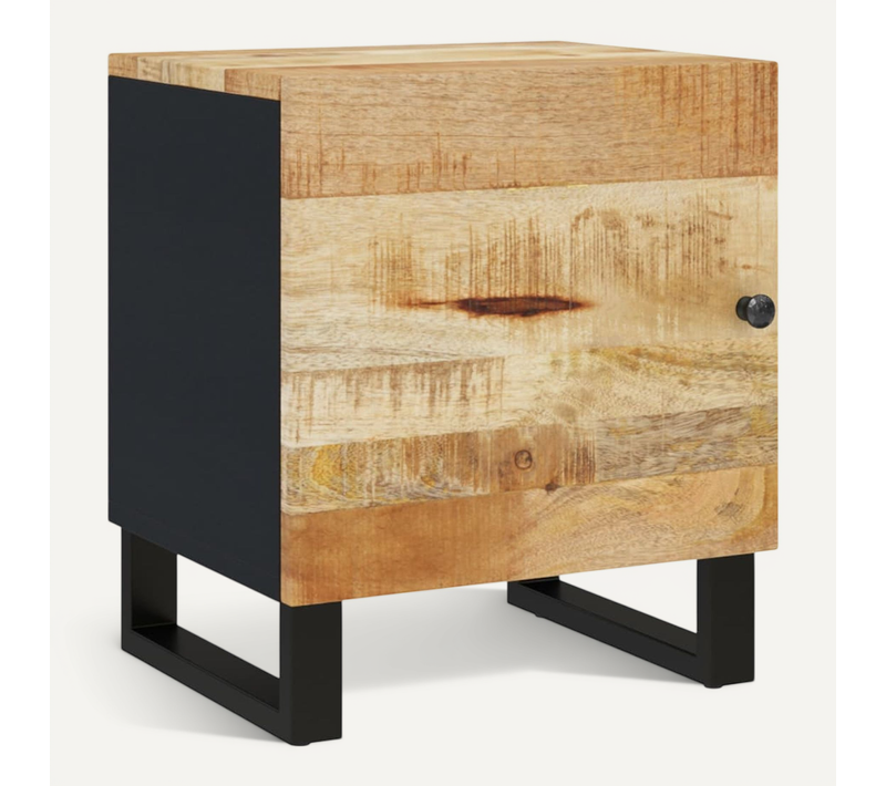 Table De Chevet 40x33x46 Cm Bois De Manguier Solide