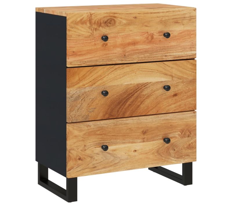 Buffet 60x33x75 Cm Bois Massif D'acacia